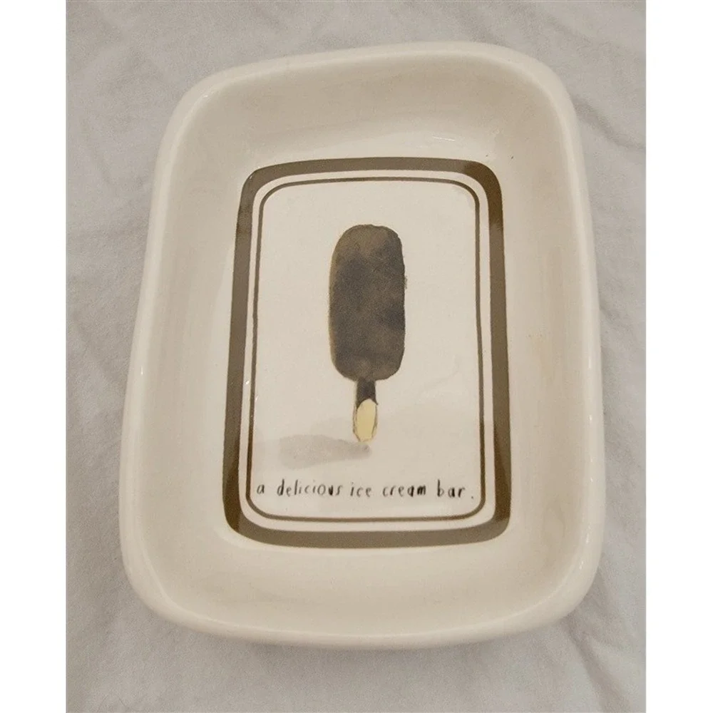 NWT Rae Dunn A Delicious Ice Cream Bar Rectangle Bowl Tray 120264